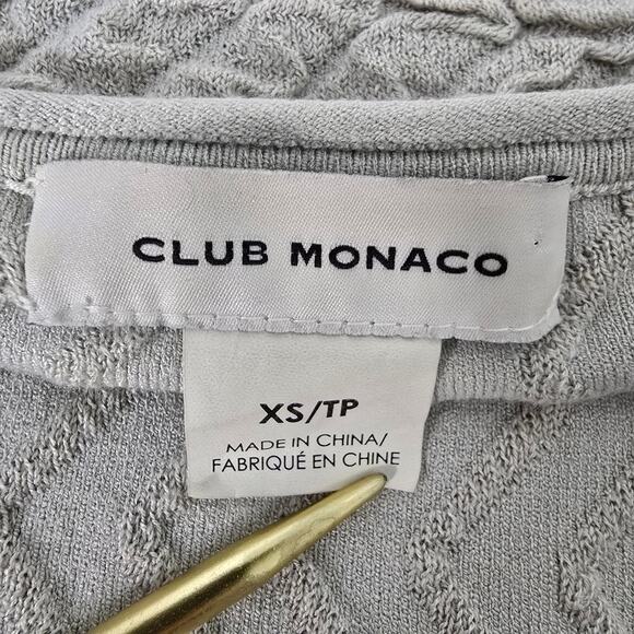 Club Monaco Tank Strappy Texture Top Women XS Stretch Tie back Sage Green - Picture 12 of 13